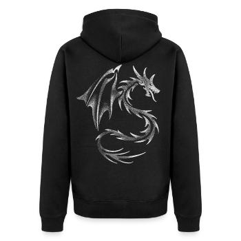 Dotwork Dragon - Veste à capuche bio Premium Unisexe - noir - Dos - Nico (187cm)