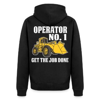 Pelle chargeuse sur pneus chantier de construction anniversaire - Veste à capuche bio Premium Unisexe - noir - Dos - Nico (187cm)