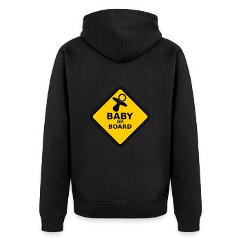 Conception de mode bébé à bord - Veste à capuche bio Premium Unisexe - noir - Dos - Nico (187cm)