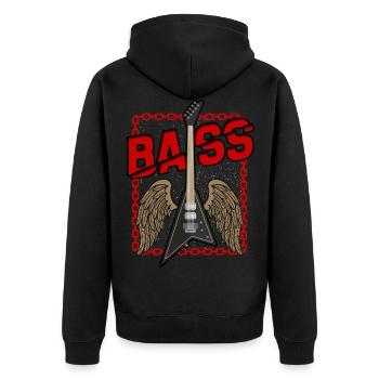 Guitare basse - Veste à capuche bio Premium Unisexe - noir - Dos - Nico (187cm)