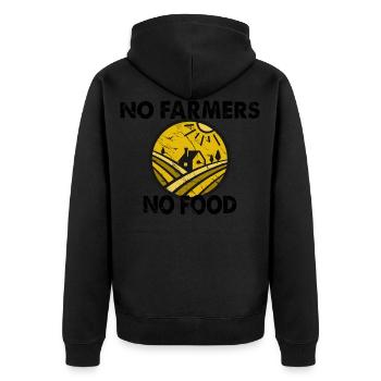Pas de fermiers PAS de nourriture pour les agriculteurs de soutien - Veste à capuche bio Premium Unisexe - noir - Dos - Nico (187cm)