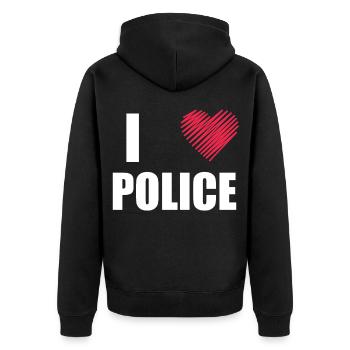 police - Veste à capuche bio Premium Unisexe - noir - Dos - Nico (187cm)