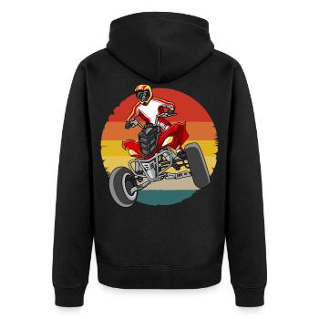 Motard tout-terrain Quad Vintage Quad Rider - Veste à capuche bio Premium Unisexe - noir - Dos - Nico (187cm)