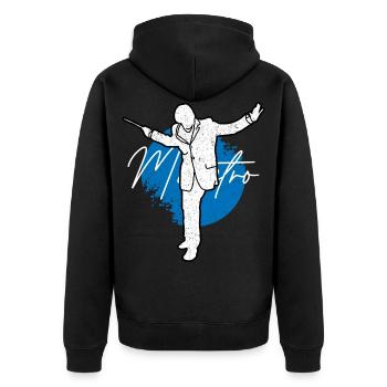 Maestro Conductor Orchestra Geschenk für klassische Musik - Unisex Premium Bio Zip Hoodie - Schwarz - Hinten - Nico (187cm)