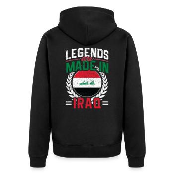 Idée cadeau Irak - Veste à capuche bio Premium Unisexe - noir - Dos - Nico (187cm)