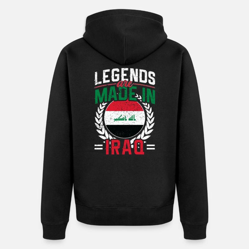 Irak Geschenkidee - Unisex Premium Bio Zip Hoodie - Schwarz