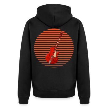 Gitarre Gitarrist Musik Instrument Geschenk - Unisex Premium Bio Zip Hoodie - Schwarz - Hinten - Nico (187cm)