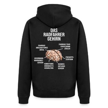 Radfahrer Gehirn Fahrrad Mountainbike Rennrad - Unisex Premium Bio Zip Hoodie - Schwarz - Hinten - Nico (187cm)