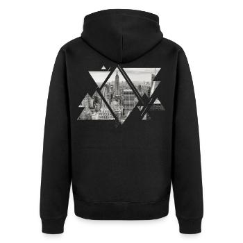 New York City NYC USA America Skyline City - Unisex Premium Organic Zip Hoodie - black - Back - Nico (187cm)