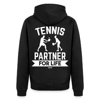 tennis - Veste à capuche bio Premium Unisexe - noir - Dos - Nico (187cm)