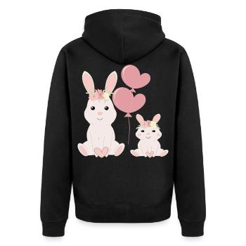 Lapins mignons brillants - Veste à capuche bio Premium Unisexe - noir - Dos - Nico (187cm)
