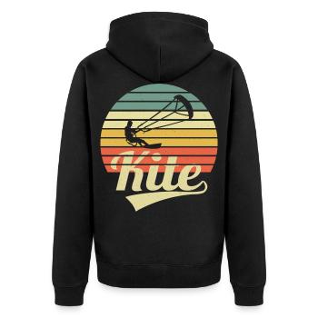 Kite Surfer Vintage Kitesurfing Kitesurfer Kiter - Unisex Premium Organic Zip Hoodie - black - Back - Nico (187cm)