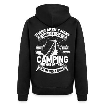 Camper Camping Vater - Unisex Premium Bio Zip Hoodie - Schwarz - Hinten - Nico (187cm)