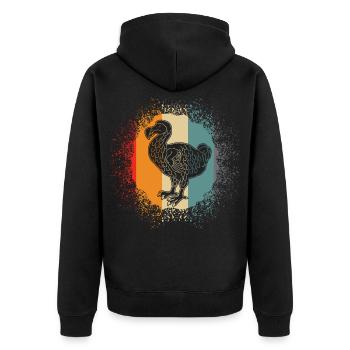 Dodos Retro Dodo - Veste à capuche bio Premium Unisexe - noir - Dos - Nico (187cm)