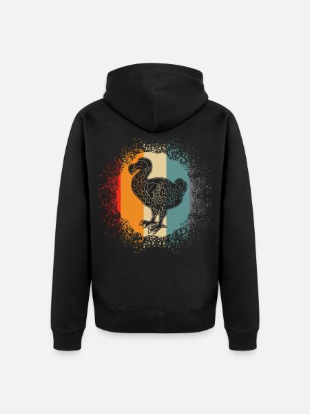 Dodos Retro Dodo - Veste à capuche bio Premium Unisexe - noir