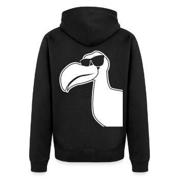 Dodos - Dodo with sunglasses - Unisex Premium Organic Zip Hoodie - black - Back - Nico (187cm)
