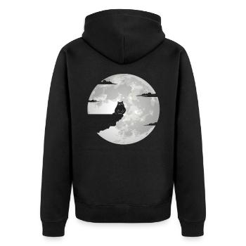 Chat chat chat chat motif de la lune - Veste à capuche bio Premium Unisexe - noir - Dos - Nico (187cm)