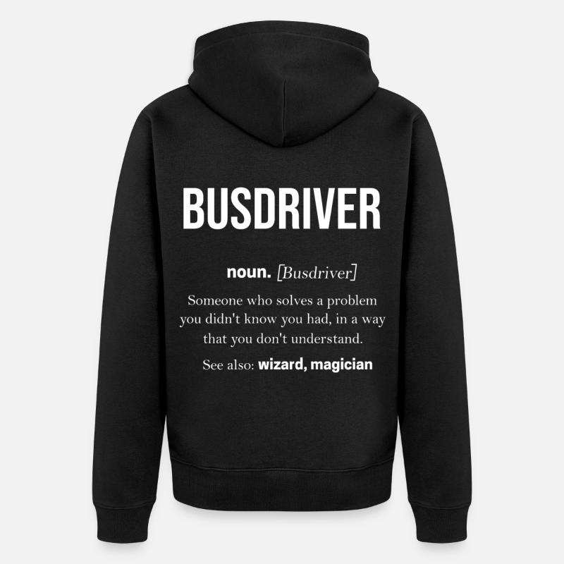 Bus - Unisex Premium Bio Zip Hoodie - Schwarz