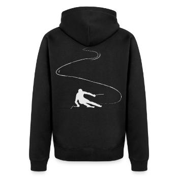 Schi gift idea for Christmas in the Stubai Valley - Unisex Premium Organic Zip Hoodie - black - Back - Nico (187cm)