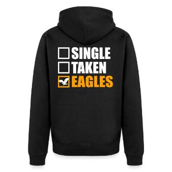 adelaar, eagle, aigle - Unisex Premium Bio Zip Hoodie - Schwarz - Hinten - Nico (187cm)