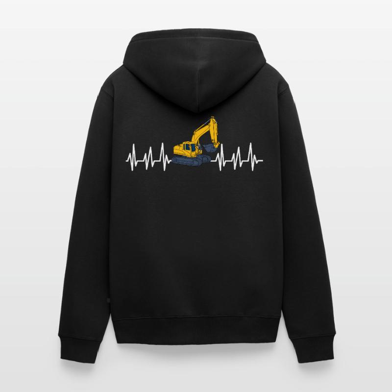 Excavator construction work road construction dredging work Unisex Premium Organic Zip Hoodie