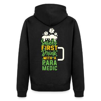 EMT paramedic paramedic - Unisex Premium Organic Zip Hoodie - black - Back - Nico (187cm)