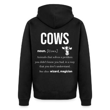 vache - Veste à capuche bio Premium Unisexe - noir - Dos - Nico (187cm)