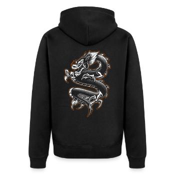 Dragon dragon chinois japonais - Veste à capuche bio Premium Unisexe - noir - Dos - Nico (187cm)