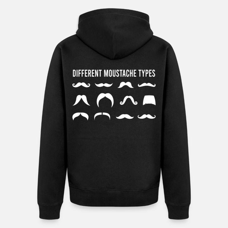 Schnurrbart Schnauzer Oberlippenbart - Unisex Premium Bio Zip Hoodie - Schwarz