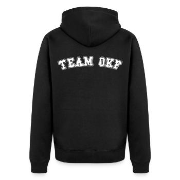 Équipe OKF Contrôle local - Veste à capuche bio Premium Unisexe - noir - Dos - Nico (187cm)