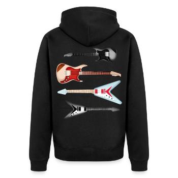 Gitarren Gitarrist Musiker Konzert Geburtstag Idee - Unisex Premium Bio Zip Hoodie - Schwarz - Hinten - Nico (187cm)