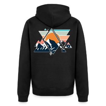 Nature Nature Mountains Mountains Sun Sun Hiking - Unisex Premium Organic Zip Hoodie - black - Back - Nico (187cm)