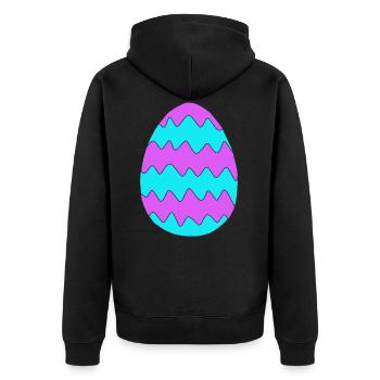 Easter egg colorful gift Easter Easter egg - Unisex Premium Organic Zip Hoodie - black - Back - Nico (187cm)