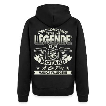 Motard Cadeaux - Veste à capuche bio Premium Unisexe - noir - Dos - Nico (187cm)