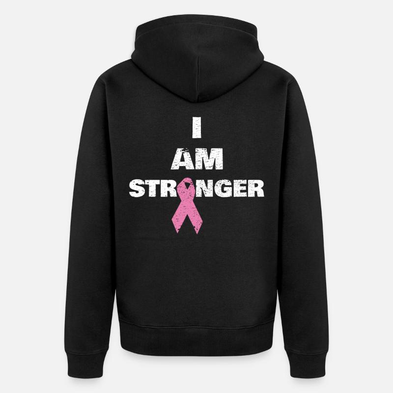 Ich Bin Stärker - Unisex Premium Bio Zip Hoodie - Schwarz