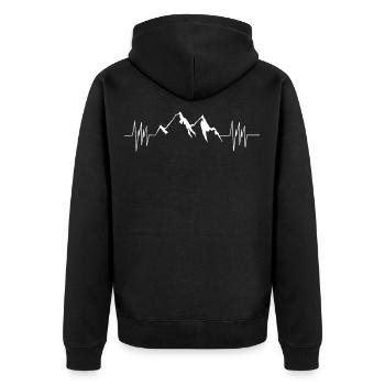 hike - Unisex Premium Organic Zip Hoodie - black - Back - Nico (187cm)