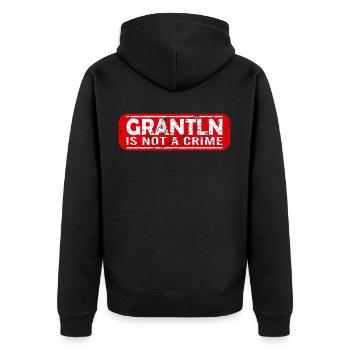 Grantln Bavarian Bavaria cursing - Unisex Premium Organic Zip Hoodie - black - Back - Nico (187cm)