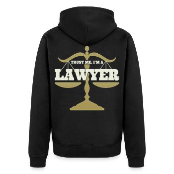 Anwalt Jura Geschenkidee Rechtsanwalt Jurist - Unisex Premium Bio Zip Hoodie - Schwarz - Hinten - Nico (187cm)