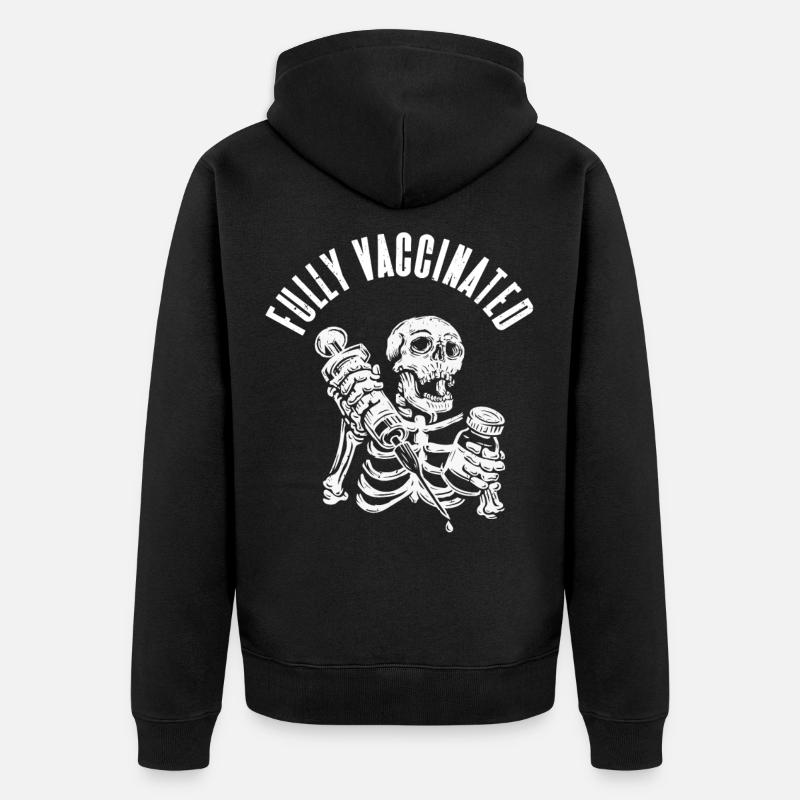 Geimpfte Schädelimpfspritze Impfstoff - Unisex Premium Bio Zip Hoodie - Schwarz