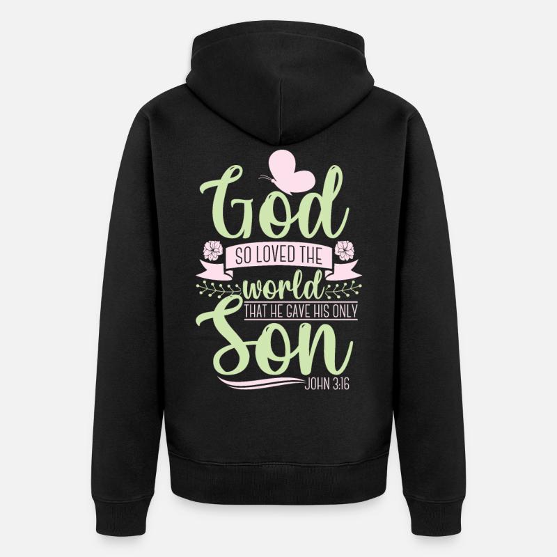 Religion chrétienne verset biblique - Veste à capuche bio Premium Unisexe - noir