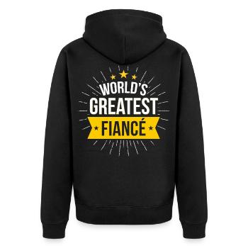Worlds greatest Fiancé - Unisex Premium Organic Zip Hoodie - black - Back - Nico (187cm)