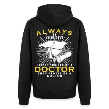 Docteur doctorat doctorat disant - Veste à capuche bio Premium Unisexe - noir - Dos - Nico (187cm)