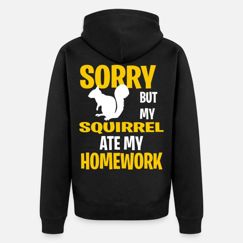 Funny Squirrel Present Idea - Unisex Premium Organic Zip Hoodie - black