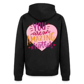 Maman bébé mère amour maman maman cadeau de fête des mères - Veste à capuche bio Premium Unisexe - noir - Dos - Nico (187cm)