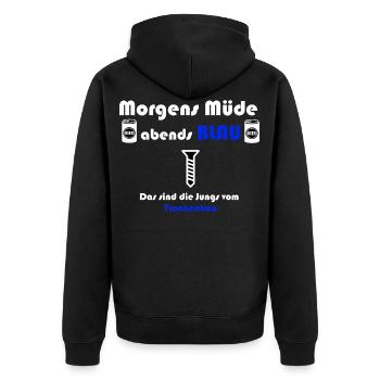 Trockenbau Trockenbauer Trockenbaumonteur Geschenk - Unisex Premium Bio Zip Hoodie - Schwarz - Hinten - Nico (187cm)