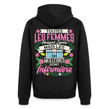 Infirmière Scolaire Humour Cadeaux - Veste à capuche bio Premium Unisexe - noir - Dos - Nico (187cm)