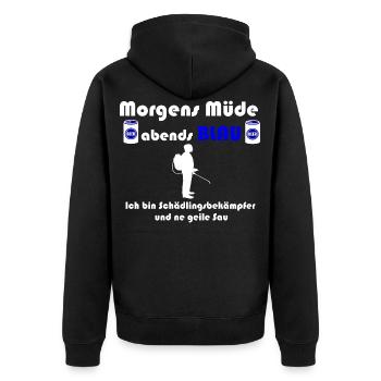 Schädlingsbekämpfer Kammerjäger Geschenk Lustig - Unisex Premium Bio Zip Hoodie - Schwarz - Hinten - Nico (187cm)