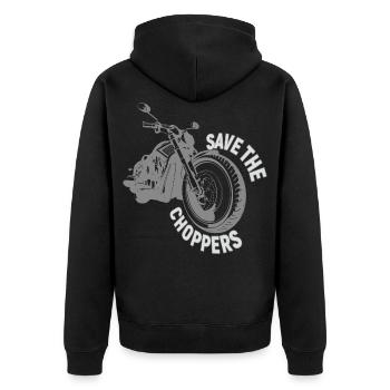 save the choppers moto bike biker - Veste à capuche bio Premium Unisexe - noir - Dos - Nico (187cm)