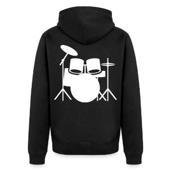 Schlagzeug - Drums / Rock Band / rock 'n' Roll - Unisex Premium Organic Zip Hoodie - black - Back - Nico (187cm)
