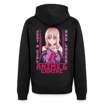 Manga Anime Gift -Anime & Video Gaming Girls - Unisex Premium Organic Zip Hoodie - black - Back - Nico (187cm)